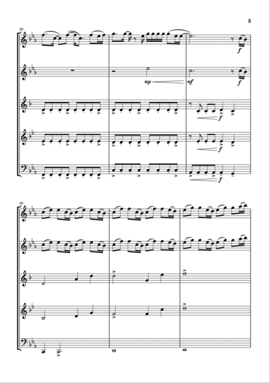 How Far I'll Go Woodwind Quintet scores gallery preview page 5