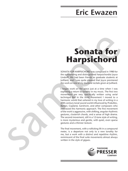 Sonata For Harpsichord