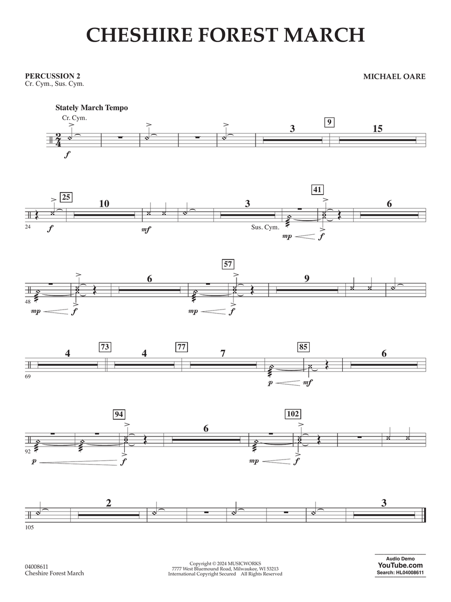 Cheshire Forest March - Percussion 2 Concert Band scores gallery preview page 1
