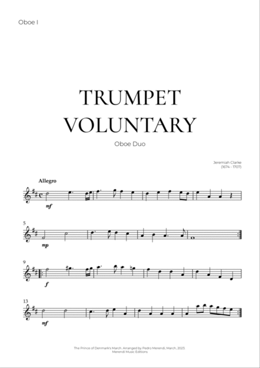 Trumpet Voluntary (Oboe Duo) - Jeremiah Clarke Woodwind Duet scores gallery preview page 4