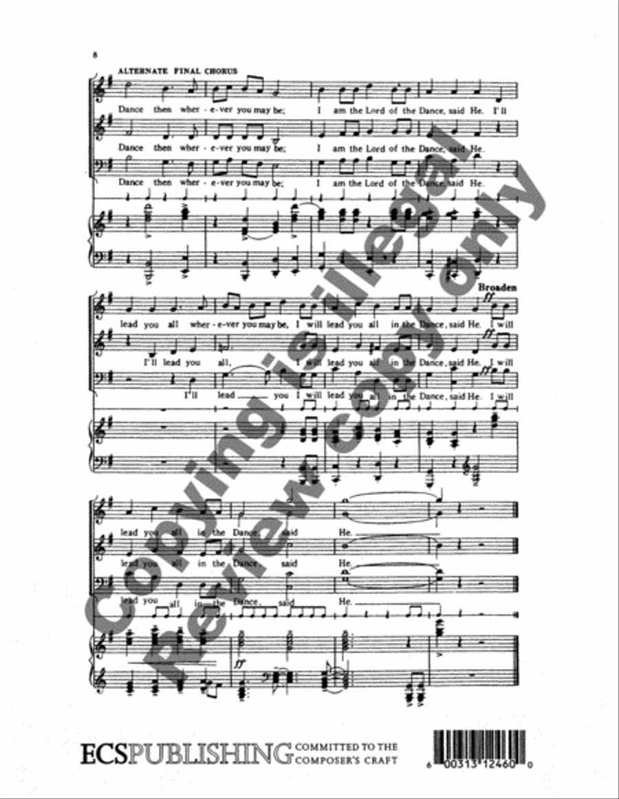 Lord of the Dance 3-Part scores gallery preview page 6