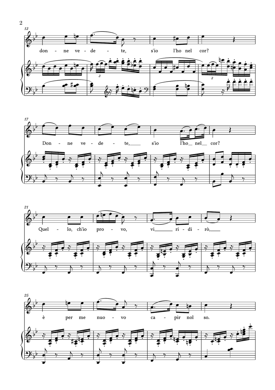 Mozart - Voi Che Sapete (Original Key) Large Ensemble scores gallery preview page 2