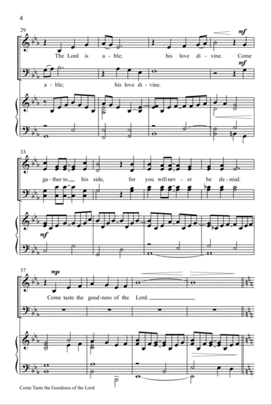 Come Taste the Goodness of the Lord 4-Part scores gallery preview page 5