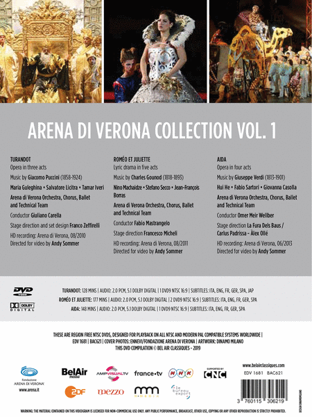 Arena di Verona Collection, Vol. 1 - Turandot, Romeo & Juliette, Aida