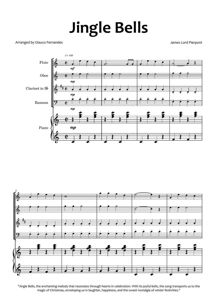 Jingle Bells Woodwind Quartet scores gallery preview page 1
