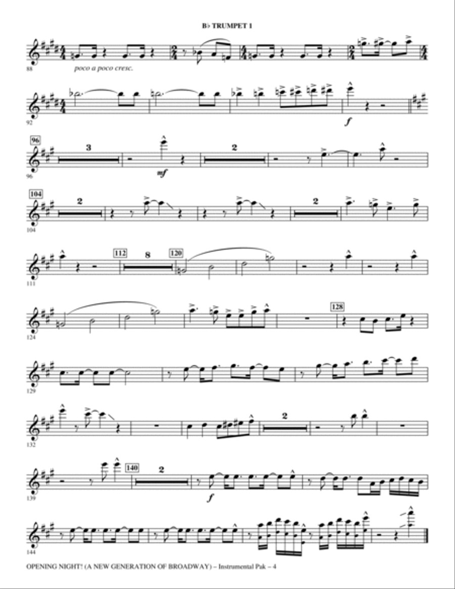 Opening Night - Bb Trumpet 1 Choir scores gallery preview page 4