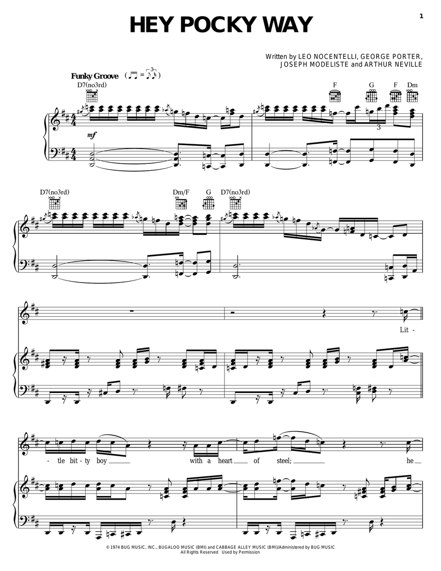Hey Pocky Way Hey Pocky Way Piano, Vocal, Guitar scores gallery preview page 1