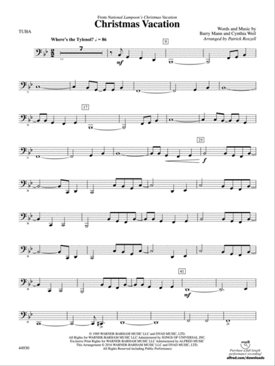 Book cover for Christmas Vacation: Tuba
