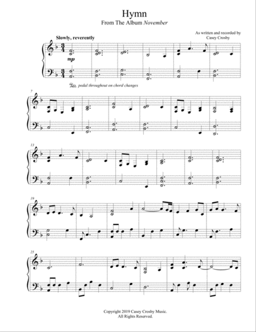 Hymn Piano Solo scores gallery preview page 1
