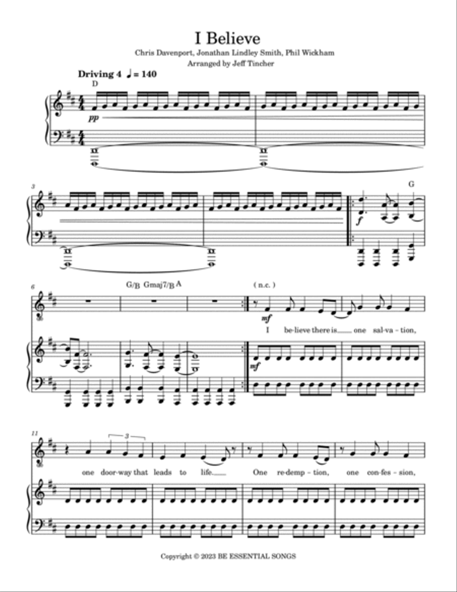 I Believe Piano, Vocal, Guitar scores gallery preview page 2