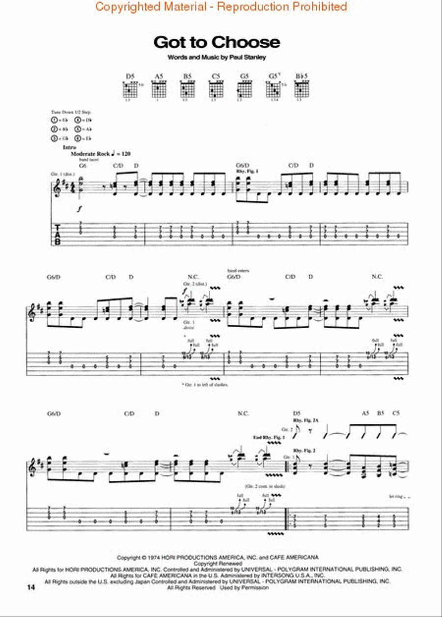Kiss – Alive! Electric Guitar scores gallery preview page 4