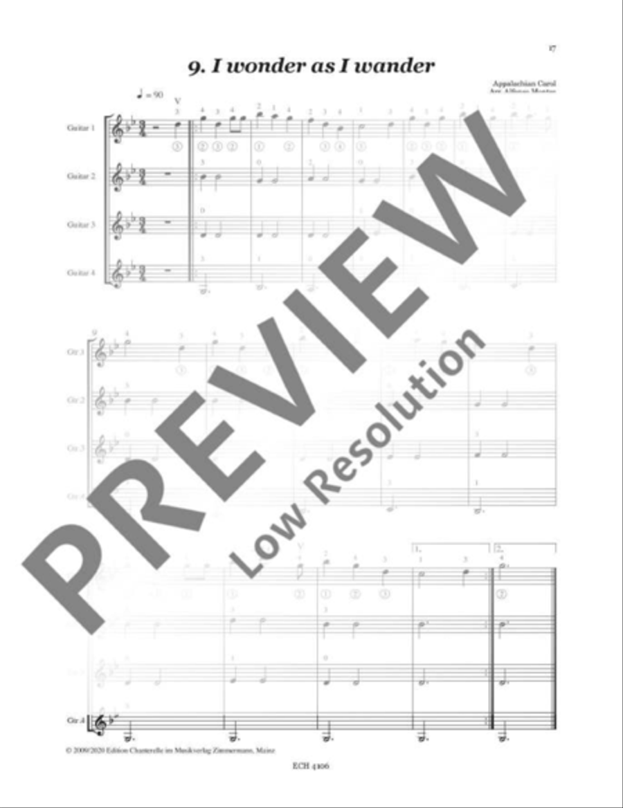 I wonder as I wander I wonder as I wander Guitar Ensemble scores gallery preview page 2