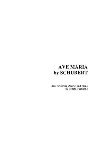 AVE MARIA by SCHUBERT - Arr. for String Quartet and Piano - With Parts image number null