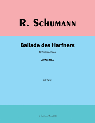 Book cover for Ballade des Harfners, by Schumann, Op.98a No.2, in F Major