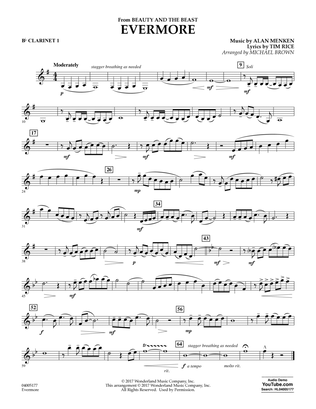 Book cover for Evermore (from Beauty and the Beast) (arr. Michael Brown) - Bb Clarinet 1
