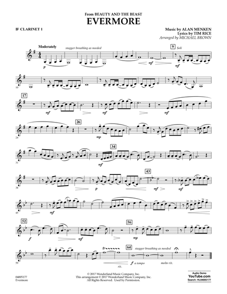 Evermore (from Beauty and the Beast) (arr. Michael Brown) - Bb Clarinet 1