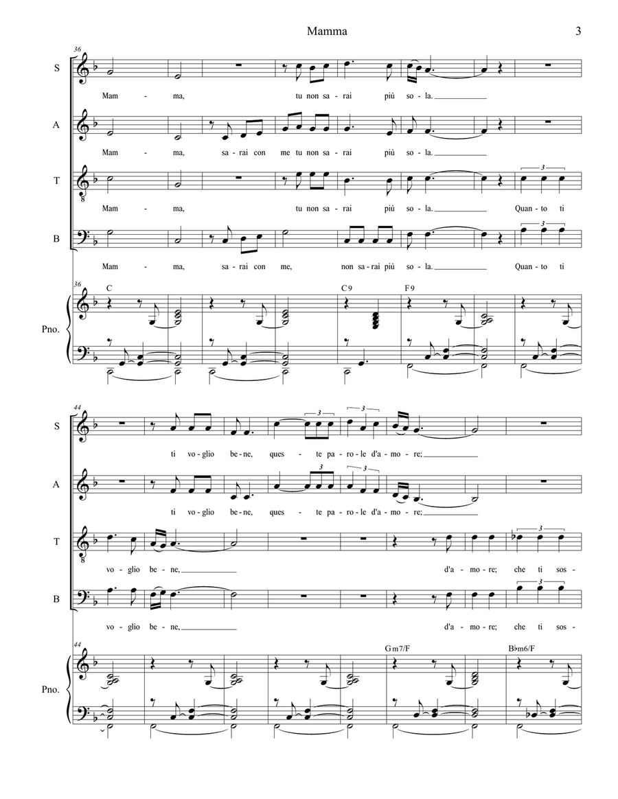 Mama (mamma) 4-Part scores gallery preview page 3