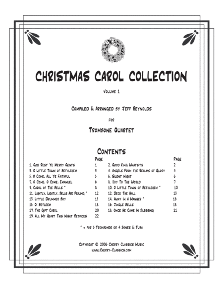 Christmas Carol Collection, Vol.1 for Trombone Ensemble