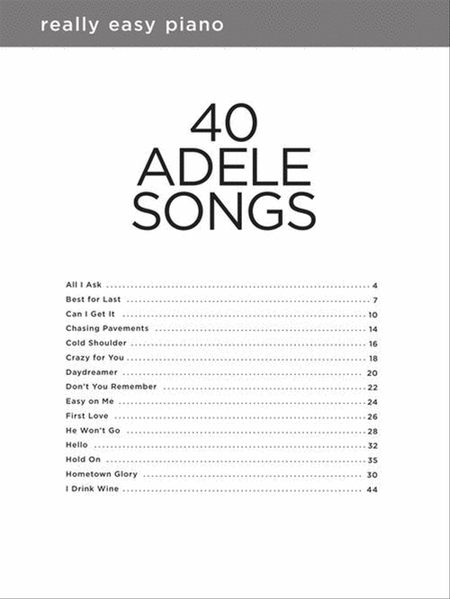 40 Adele Songs - Really Easy Piano Easy Piano scores gallery preview page 3