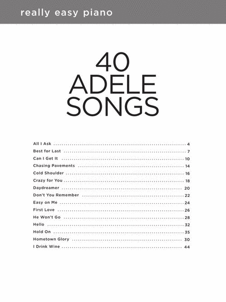 40 Adele Songs - Really Easy Piano