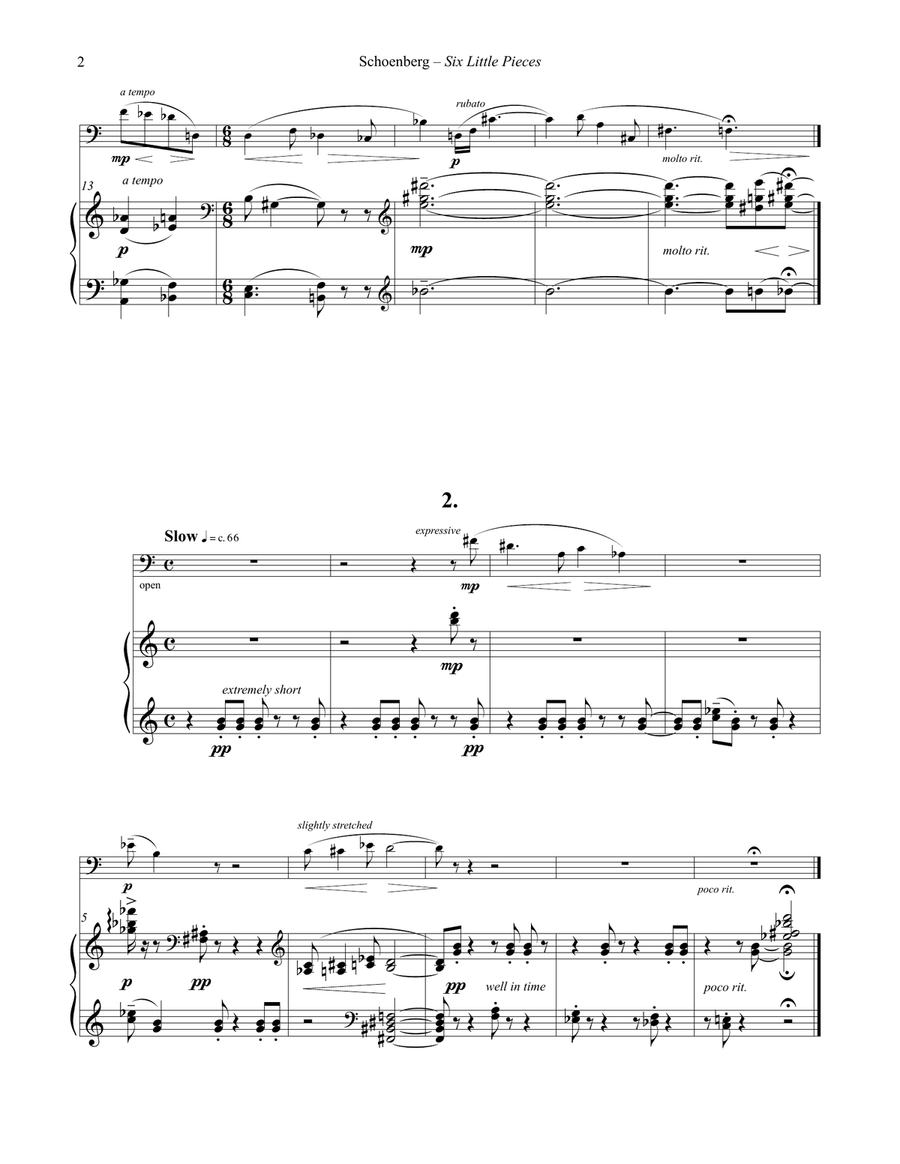 Six Little Pieces, op. 19 for Euphonium and Piano Euphonium scores gallery preview page 2