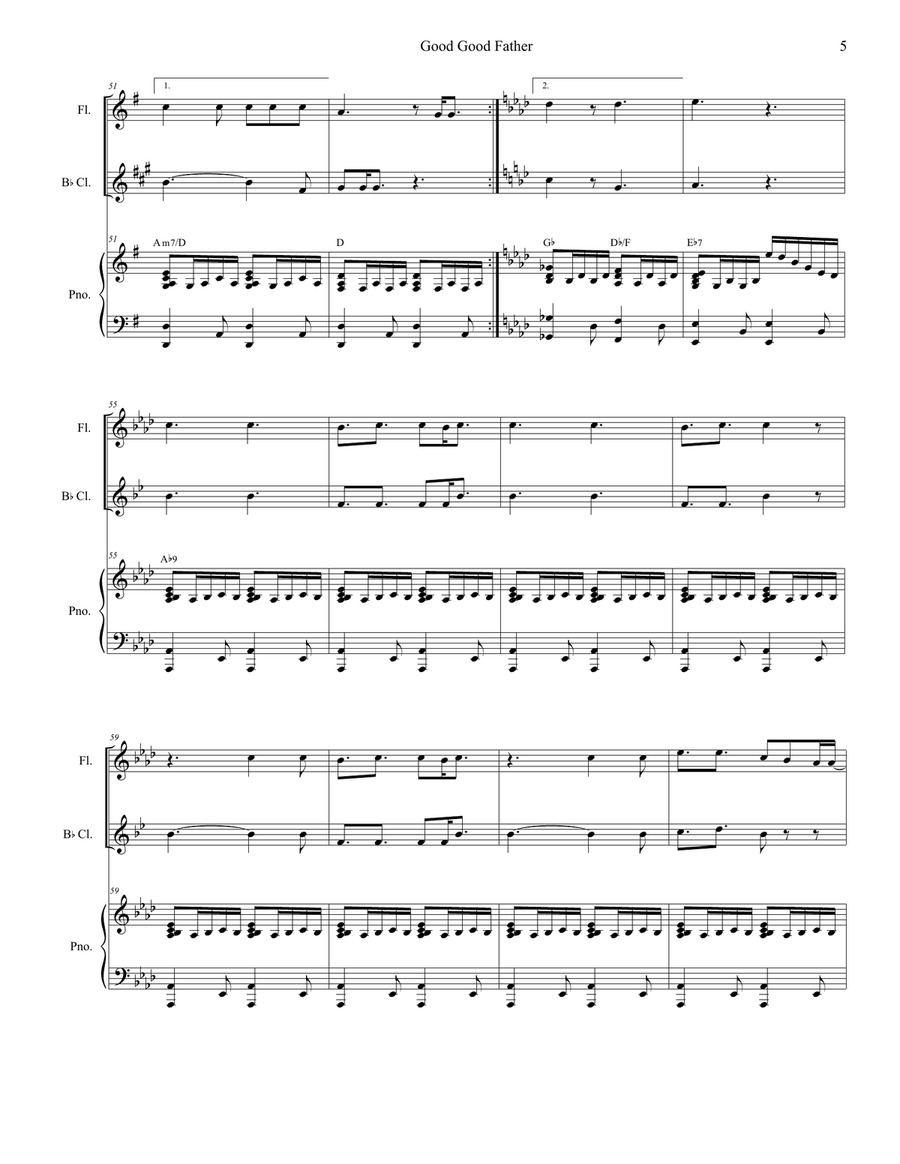 Good Good Father Good Good Father Woodwind Duet scores gallery preview page 5