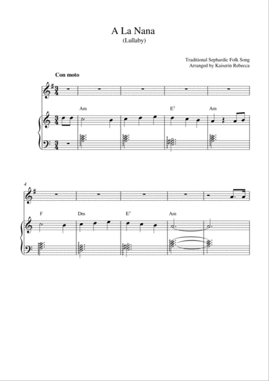 A La Nana A La Nana Horn scores gallery preview page 1