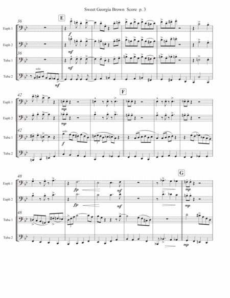 Sweet Georgia Brown Arranged for Tuba/Euphonium Quartet image number null