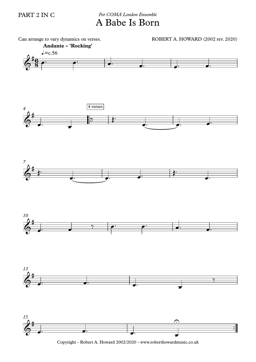 A Babe is Born (Flexible Version for voice(s) & ensemble) Choir scores gallery preview page 6