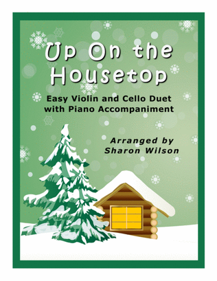 Book cover for Up On the Housetop (Easy Violin and Cello Duet with Piano Accompaniment)