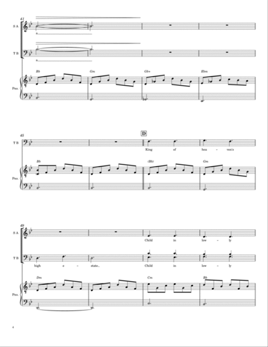 Love Came Down To Bethlehem 4-Part scores gallery preview page 4
