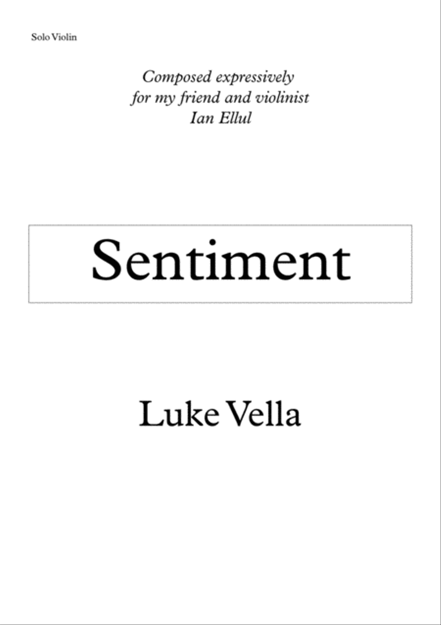Sentiment Violin Solo scores gallery preview page 1
