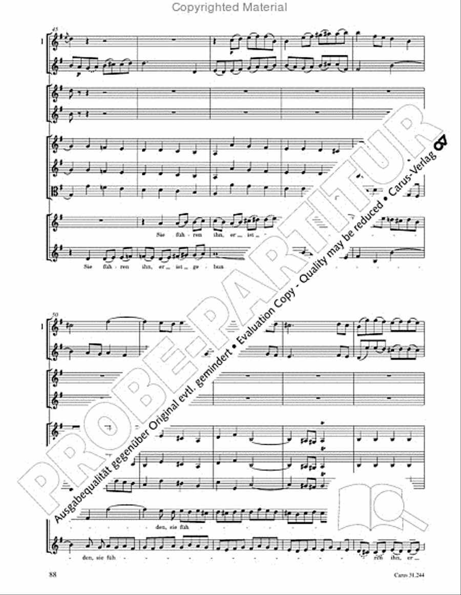 St. Matthew Passion (Matthaus-Passion) 4-Part scores gallery preview page 90