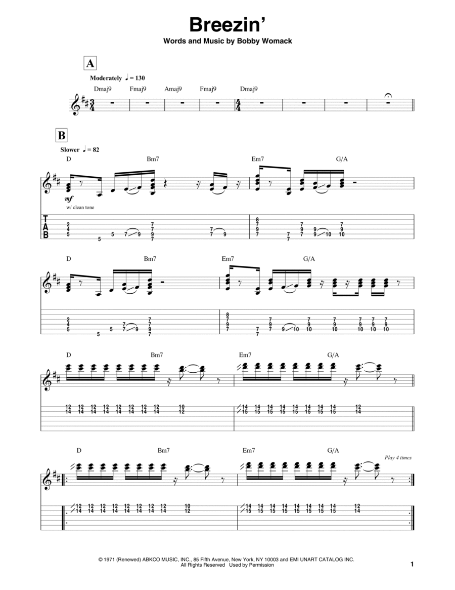 Breezin' Breezin' Acoustic Guitar scores gallery preview page 1