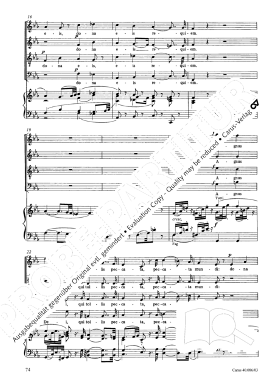 Requiem in C minor 4-Part scores gallery preview page 75