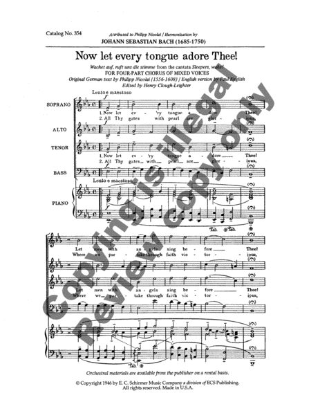 Cantata 140: Now Let Every Tongue Adore Thee!