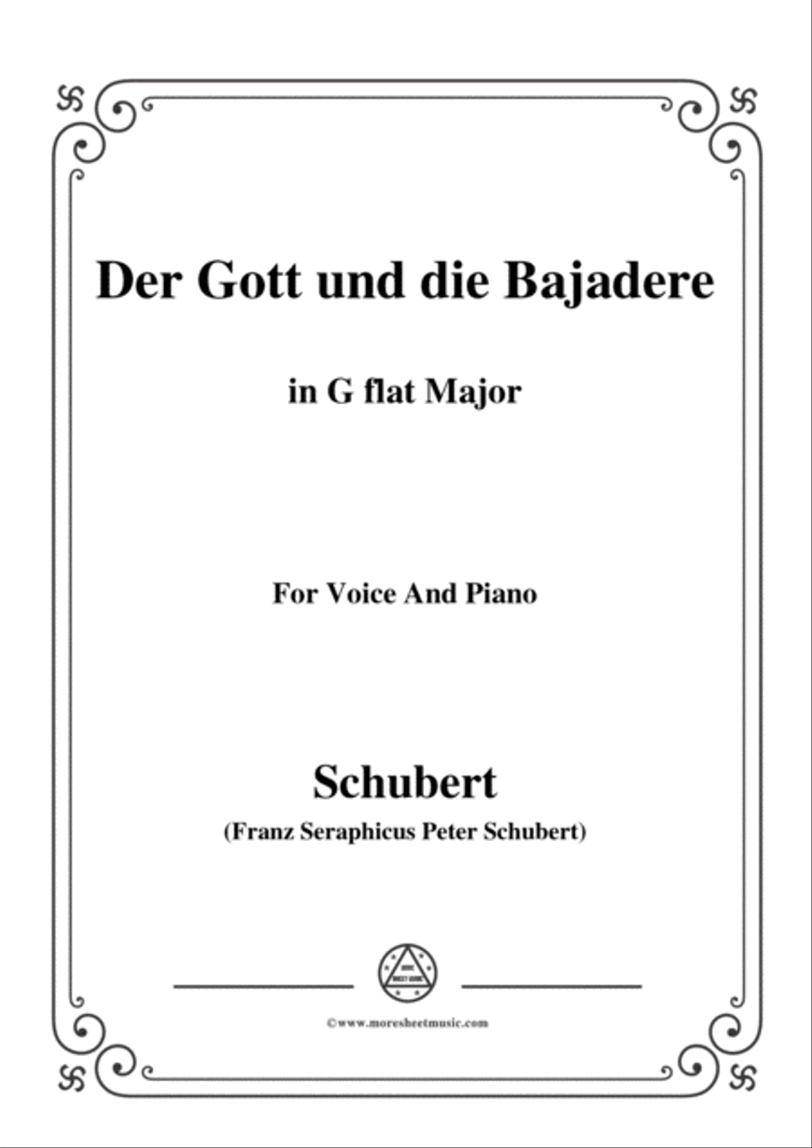 Schubert-Der Gott und die Bajadere,in G flat Major,for Voice&Piano Voice scores gallery preview page 1