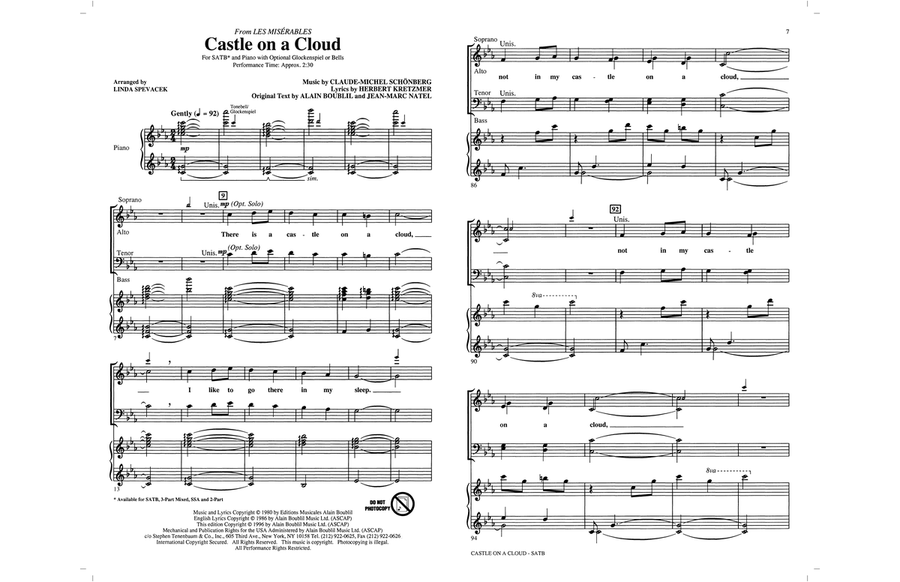 Castle On A Cloud (from Les Miserables) (arr. Linda Spevacek) 4-Part scores gallery preview page 1