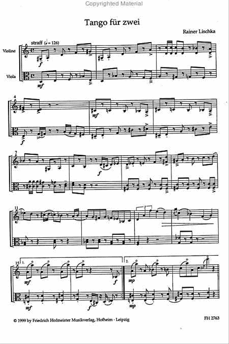 Tango für zwei Viola scores gallery preview page 2