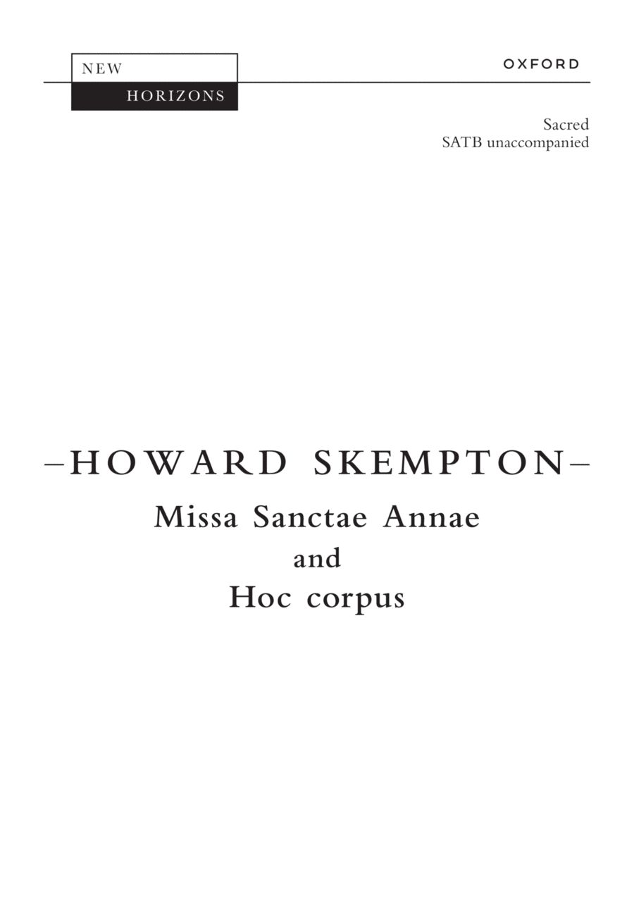Missa Sanctae Annae and Hoc Corpus 4-Part scores gallery preview page 1