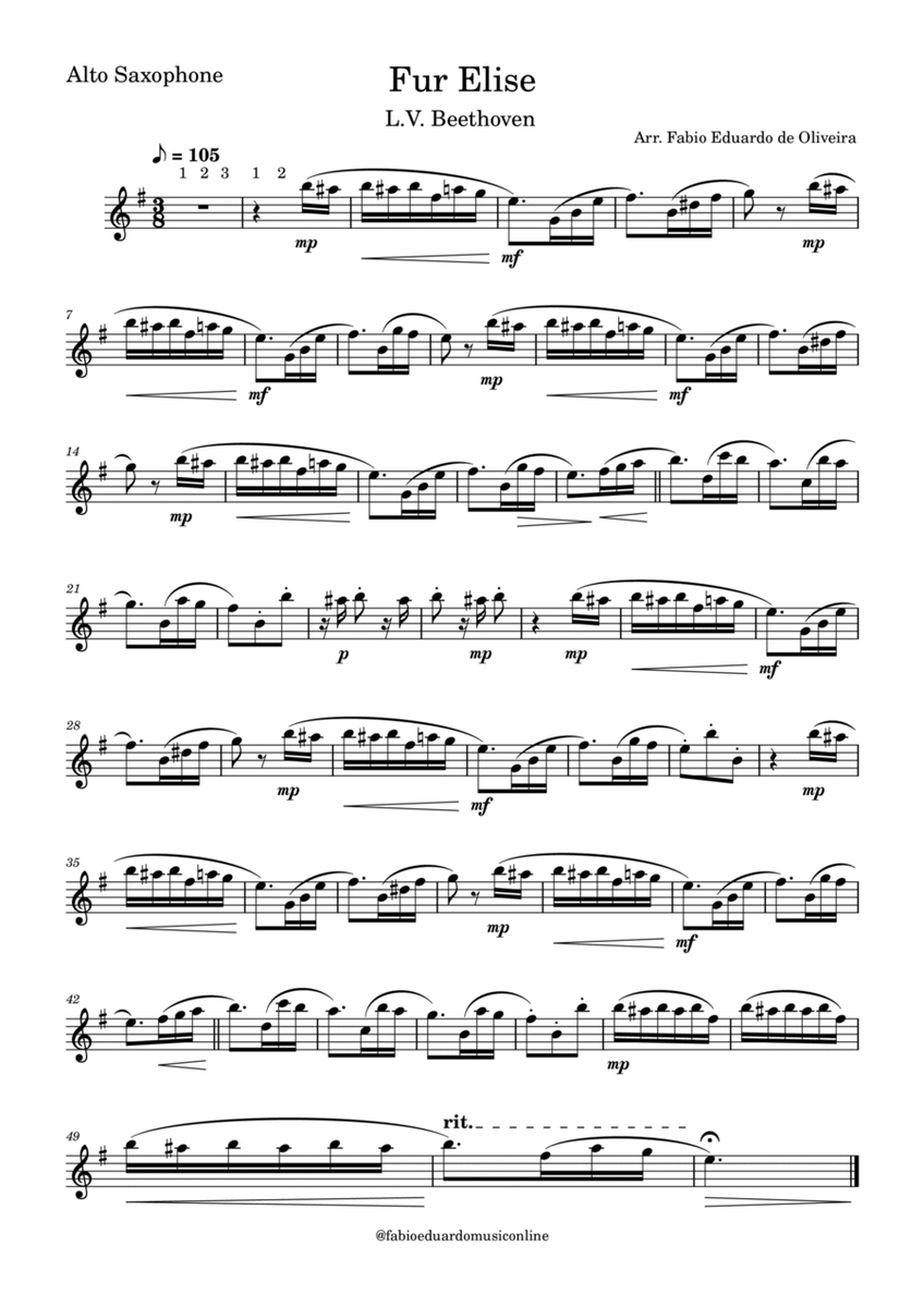 For Elise (Beethoven) - Easy Arrangement image number null