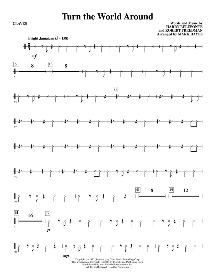 Turn the World Around - Aux Percussion Choir scores gallery preview page 1