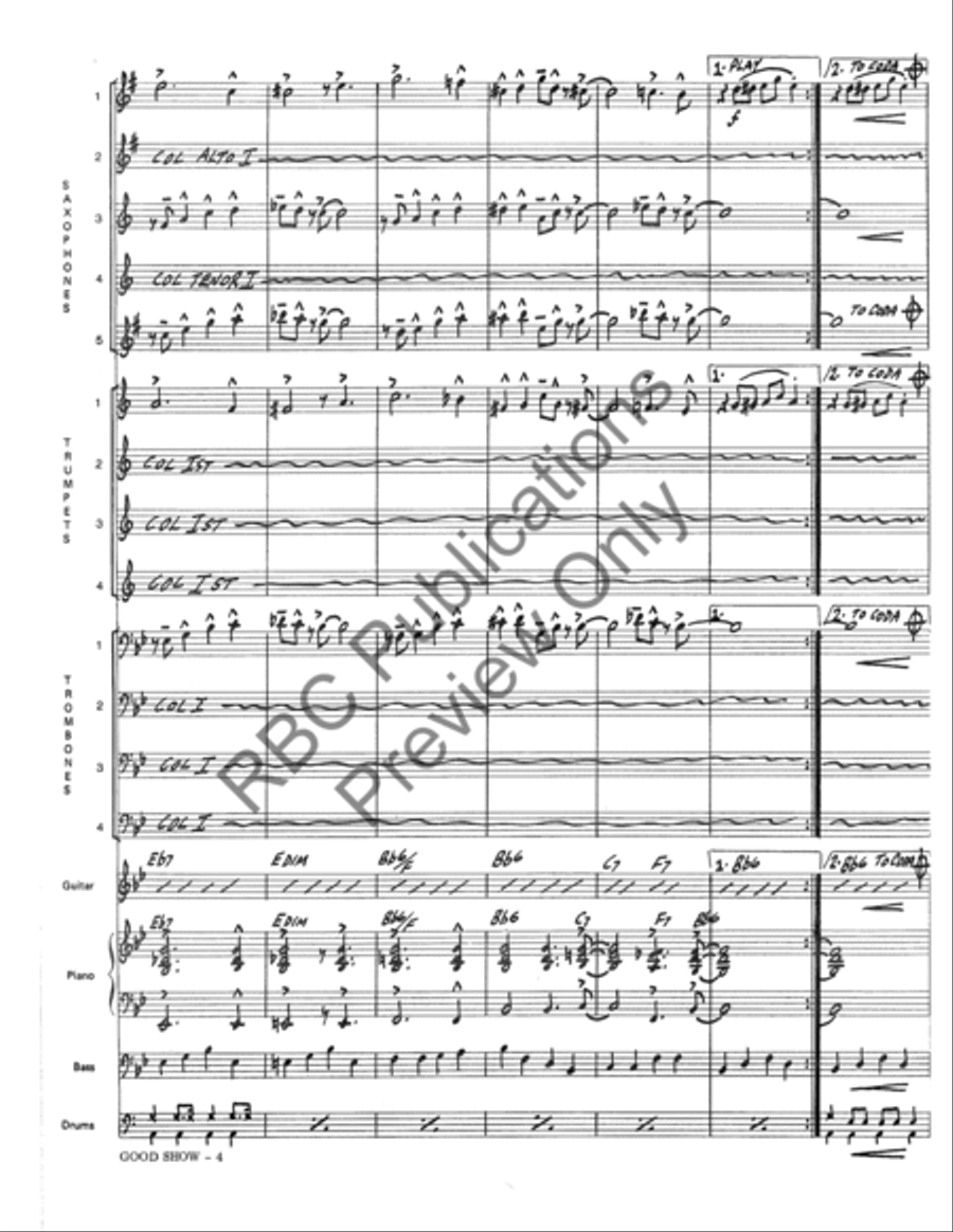 Good Show (Score) Jazz Ensemble scores gallery preview page 7