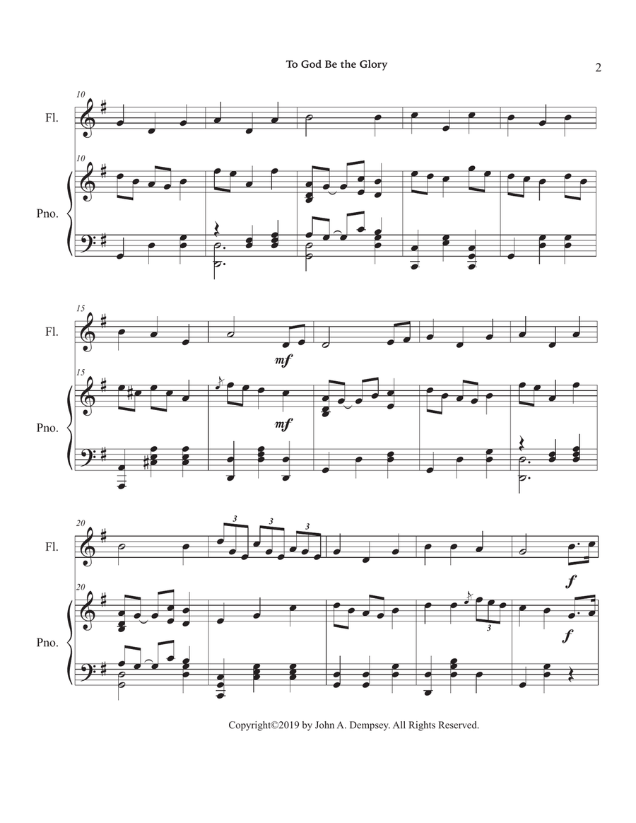 To God Be the Glory (Flute and Piano) Flute Solo scores gallery preview page 6