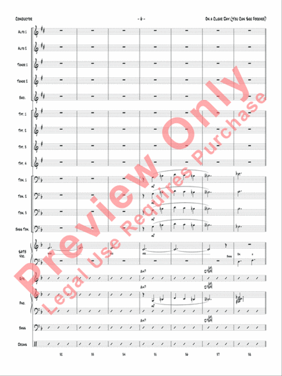 On a Clear Day (You Can See Forever) Jazz Ensemble scores gallery preview page 9
