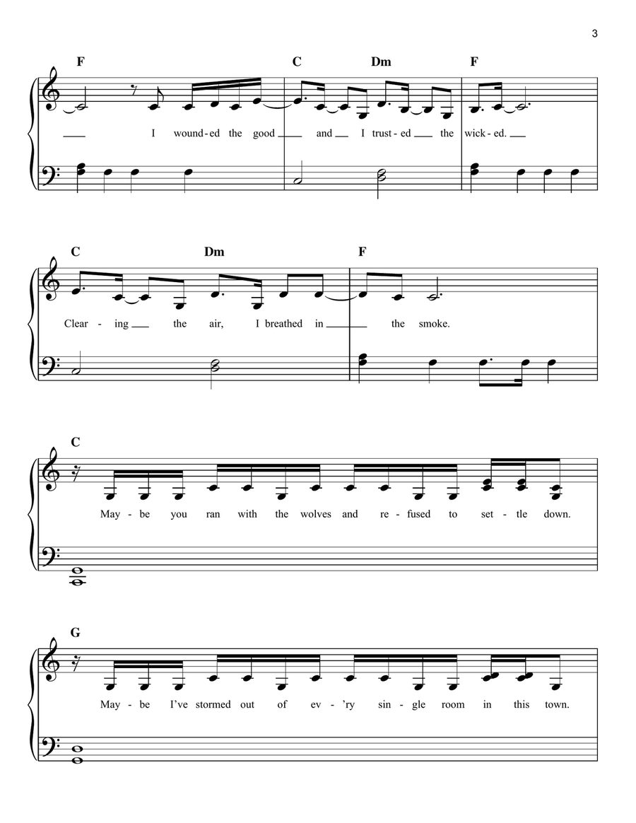 Daylight Daylight Easy Piano scores gallery preview page 3