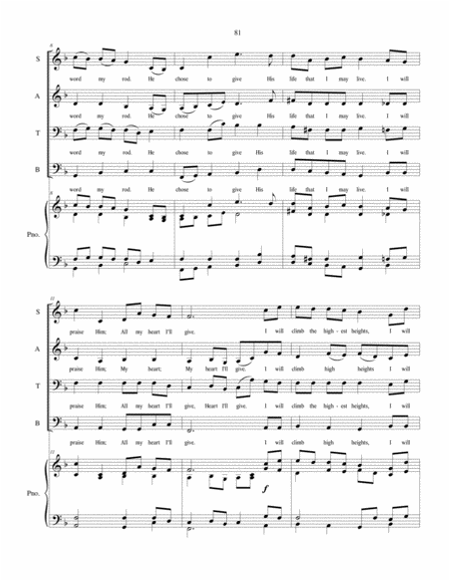 Chosen - SATB choir with piano accompaniment 4-Part scores gallery preview page 3