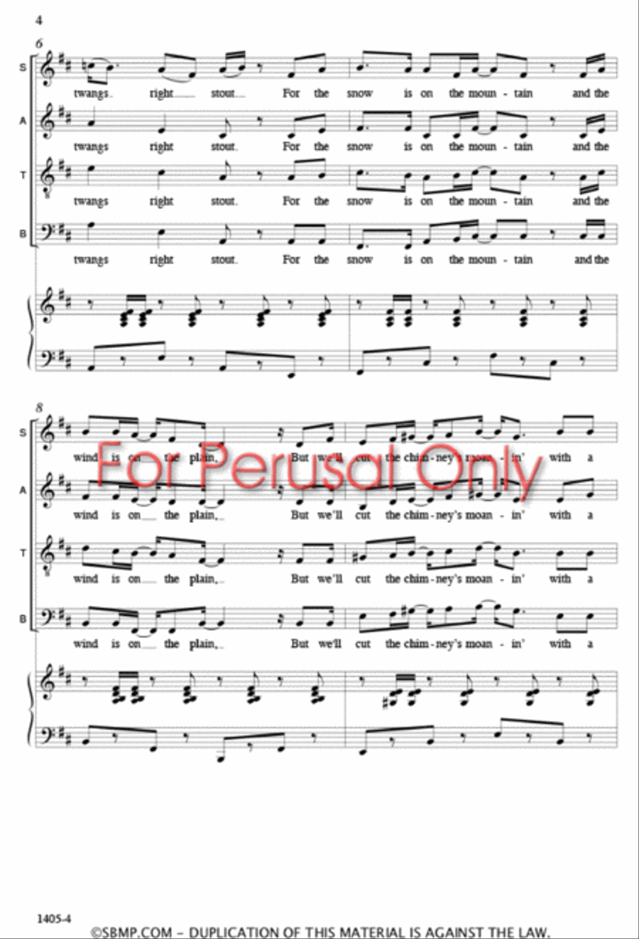 The Bunk-House Orchestra - SATB Octavo 4-Part scores gallery preview page 3