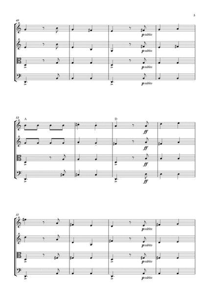 Habanera -Carmen - Georges Bizet, for String Quartet in a easy version with chords - Score and parts image number null