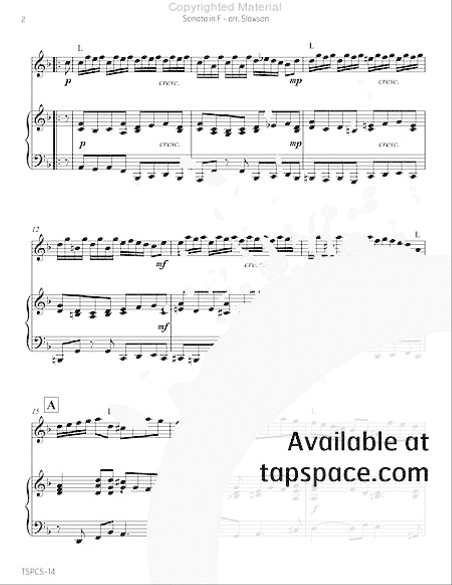 Sonata in F Piano Accompaniment scores gallery preview page 5